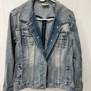 Chico’s distressed Denim Jacket
